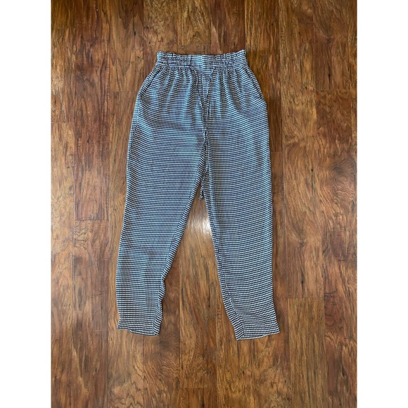 Zara pullover drawstring dressy palazzo pants small black & white wide leg 0054 - Picture 1 of 12